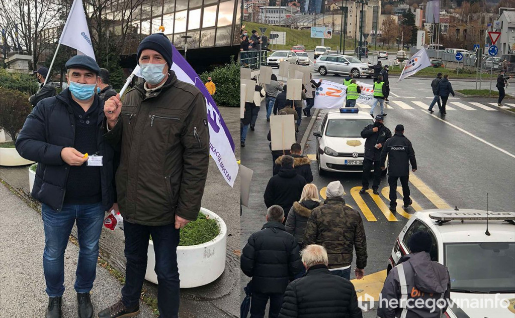 VLADA IH VRAĆA POSLODAVCU Sindikalisti BH Telecoma i HT-a Mostar na sarajevskim ulicama