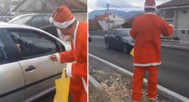 Sveti Nikola zaustavljao automobile u Mostaru i dijelio darove