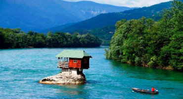 ideja, vikend, kućica, rijeka, mjesto