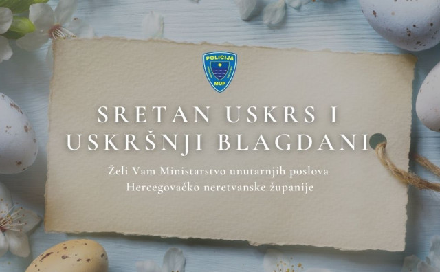 Uskrs, MUP HNŽ, čestitka