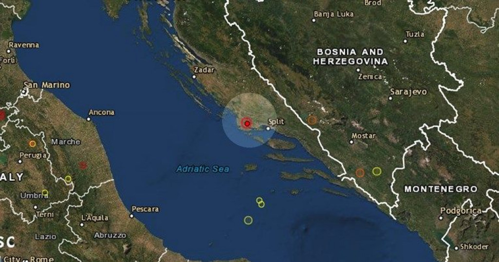 TRESLA SE DALMACIJA Potres jačine 4,7 stupnja prema Richteru pogodio Šibenik