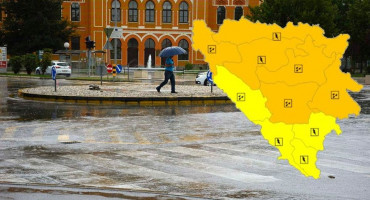 OBILNE PADALINE Narančasto upozorenje zbog kiše i grmljavine u BiH