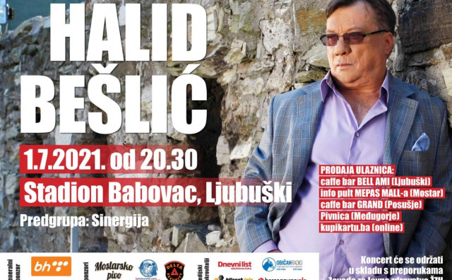 Večeras dugooočekivani koncert Halida Bešlića u Ljubuškom