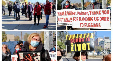 SMATRAJU DA SE PRAVI TREĆI ENTITET Prosvjedi ispred veleposlanstva SAD-a u Sarajevu