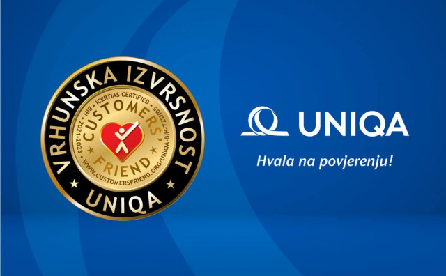 UNIQA Osiguranje BiH ponovo dobitnik zlatne medalje “CUSTOMERS’ FRIEND”