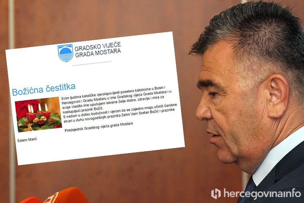 MARIĆEVA BOŽIĆNA ČESTITKA "Sretan praznik Božić svim ljudima katoličke vjeroispovijesti, posebno katolicima"