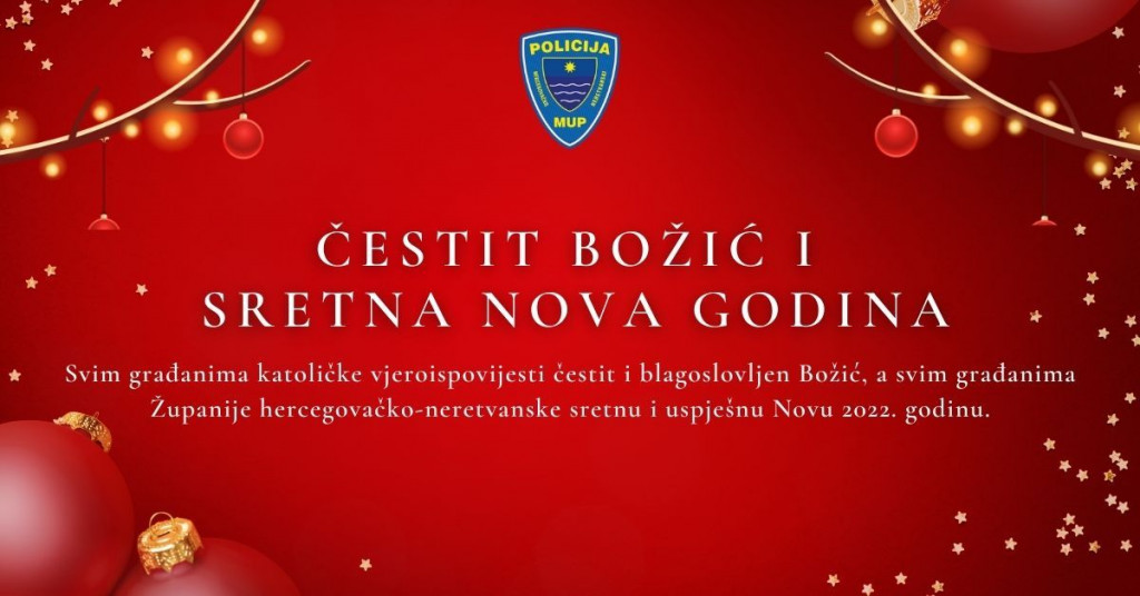 MUP HNŽ-a čestita božićne i novogodišnje blagdane
