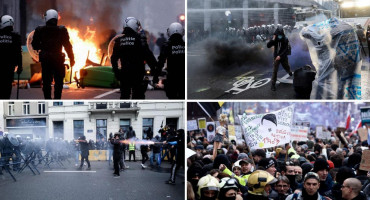 Veliki neredi u Belgiji, prosvjednici se sukobili s policijom