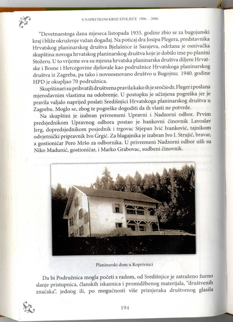 planinarsko društvo,planinari,Stožer 1935 Bugojno