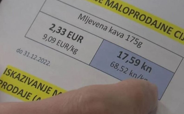 ODLAZI KUNA Šest mjeseci prije uvođenja eura na policama dvojne cijene