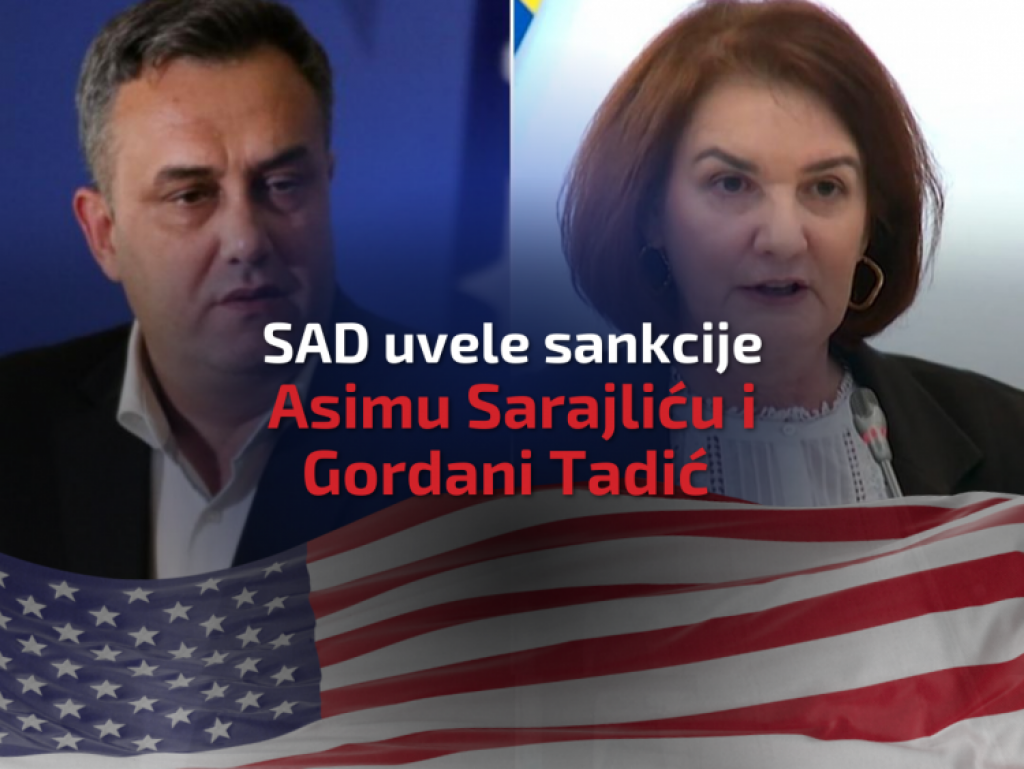 JOŠ SANKCIJA Amerika ih uvela za Gordanu Tadić i Asima Sarajlića
