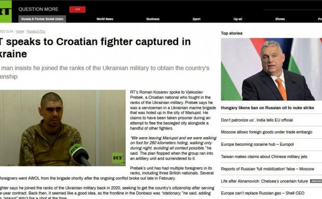 Ruski medij tvrdi da je razgovarao sa državljaninom Hrvatske koji je bio u ukrajinskoj vojsci