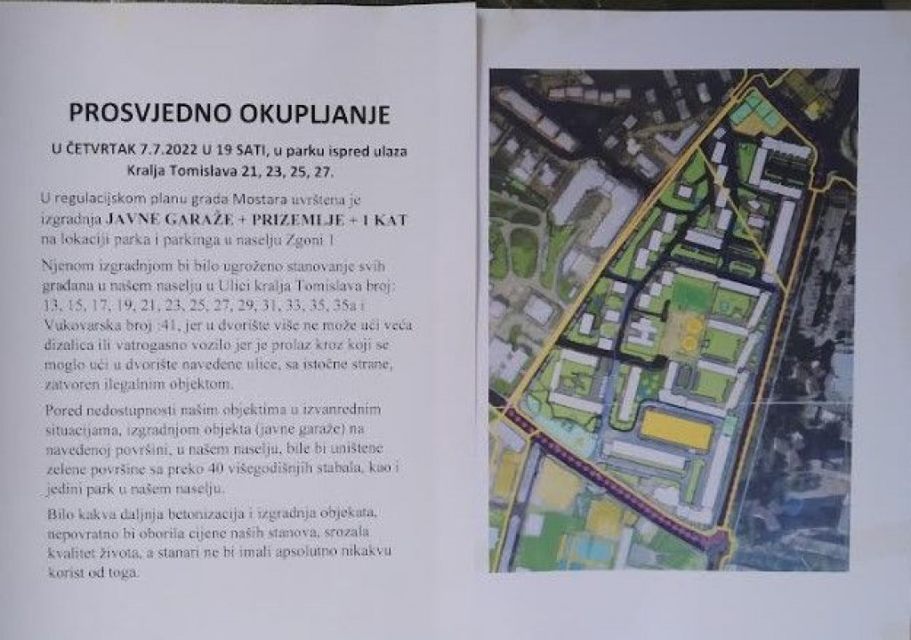 BUNT GRAĐANA Stanovnici Avenije izlaze na ulicu, tvrde da će im javna garaža uništiti kvalitetu života
