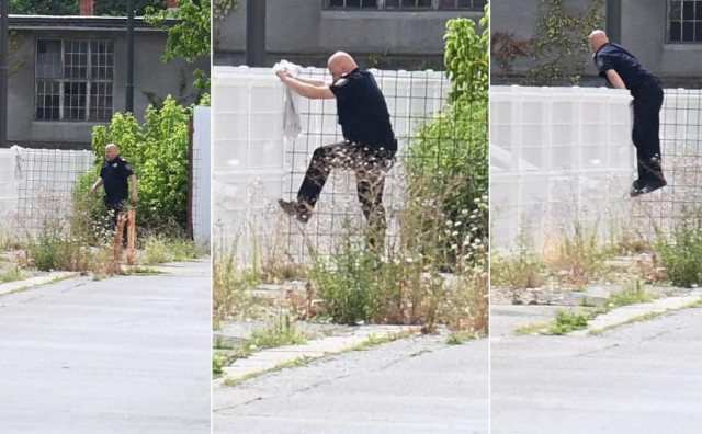 FILMSKE SCENE U ZAGREBU Pritvorenik skokom preko ograde pobjegao pravosudnim policajcima