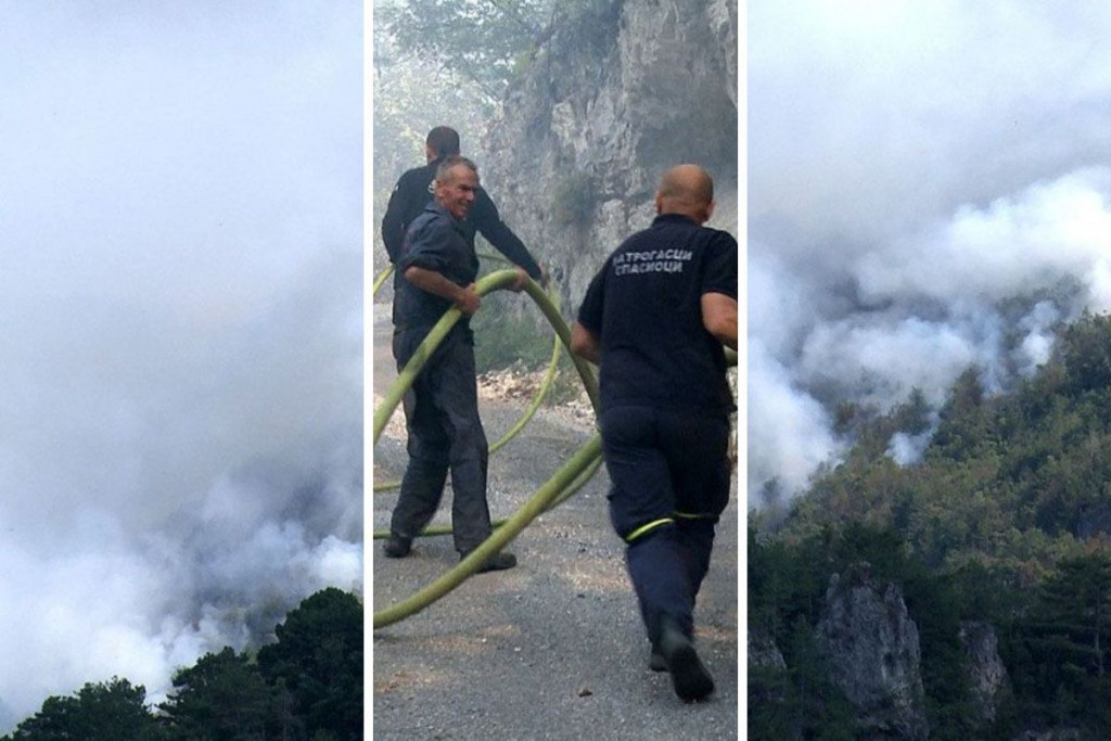 TEŠKO STANJE NA JUGU HERCEGOVINE Požarna linija duga 20 kilometara, čuju se detonacije. U pomoć dolaze helikopteri iz Srbije