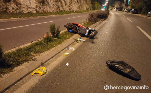 Motociklist teško ozlijeđen, prevezen je u mostarsku bolnicu