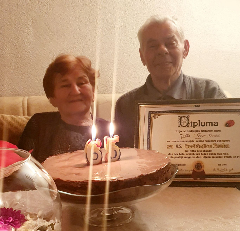 Pero i Jelka Karačić 65 godina braka