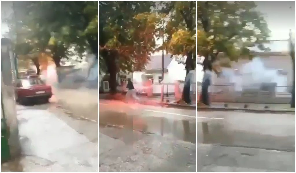 Pojavila se snimka huliganskog ispada u Mostaru, letjele baklje u blizini škole