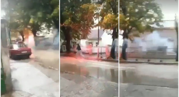Pojavila se snimka huliganskog ispada u Mostaru, letjele baklje u blizini škole