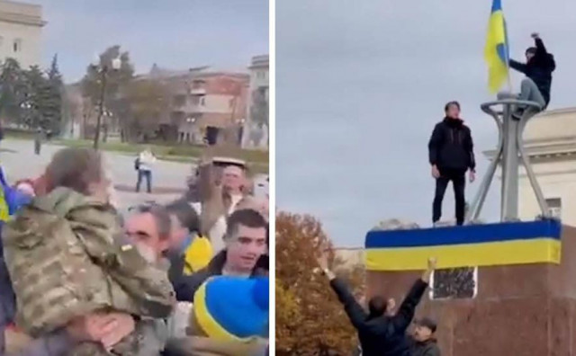 Ukrajinci slavili s vojnicima u Hersonu, snimke se šire društvenim mrežama, a jedan video posebno je emotivan