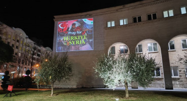 MOSTAR UZ TURSKU I SIRIJU Projekcijom na Kosači izražena sućut, te poslana poruka potpore i solidarnosti