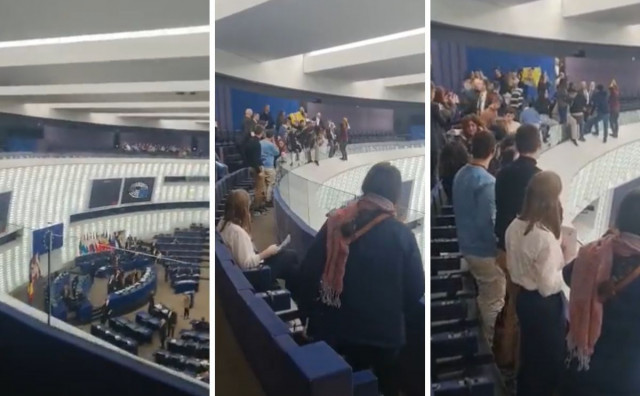 Aktivistkinja u Europskom parlamentu se bacila s balkona. Plenarna sjednica prekinuta