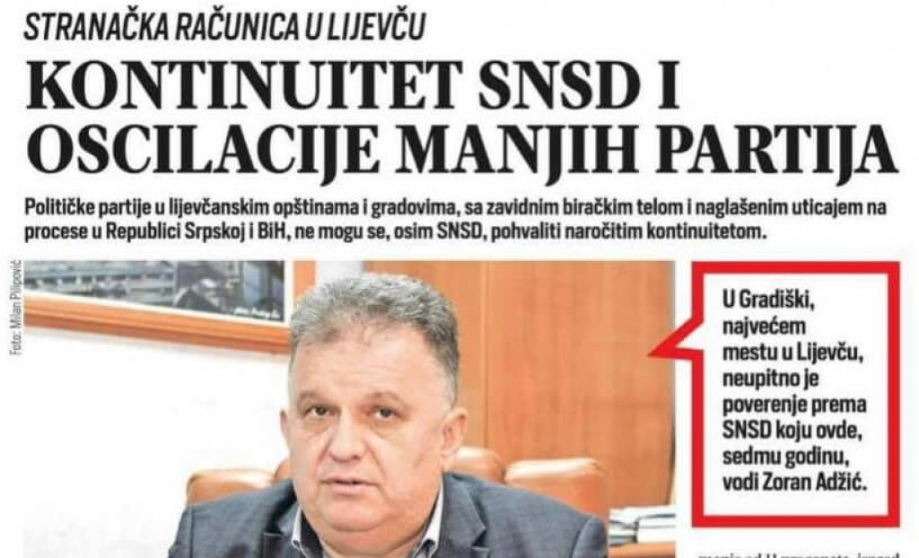The combination of politics and journalism in Gradiška