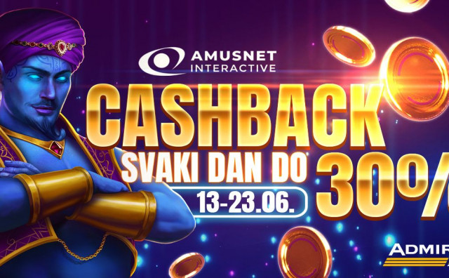 AdmiralBet dnevni Cashback do 30% na Amusnet Interactive kazino igrama!