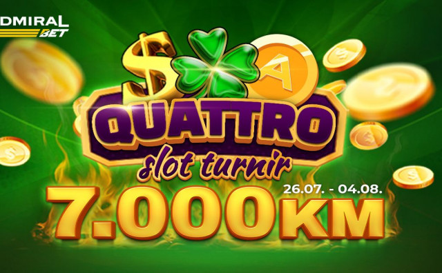 AdmiralBet: Zaigrajte Quattro slot turnir i osvojite jednu od 50 nagrada!