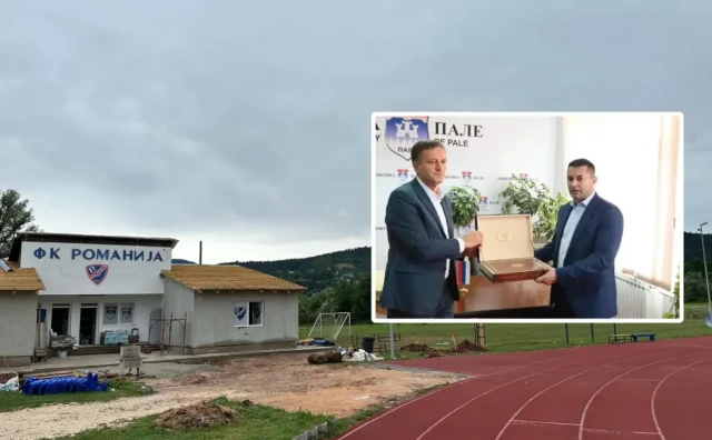 PRIPREMNI RADOVI NA STADIONU ROMANIJE Od načelnika općine Pale prijateljskoj firmi “Stanišić” doo 400.000 maraka