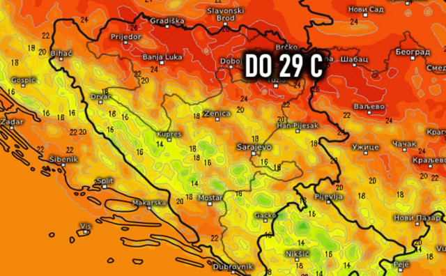 LISTOPADSKO 'LJETO' Evo gdje je u 13 sati izmjereno 26 stupnjeva. Sutra će biti negdje i 30 stupnjeva