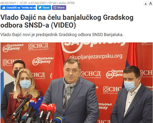 Banja luka, SNSD, vlado đajić