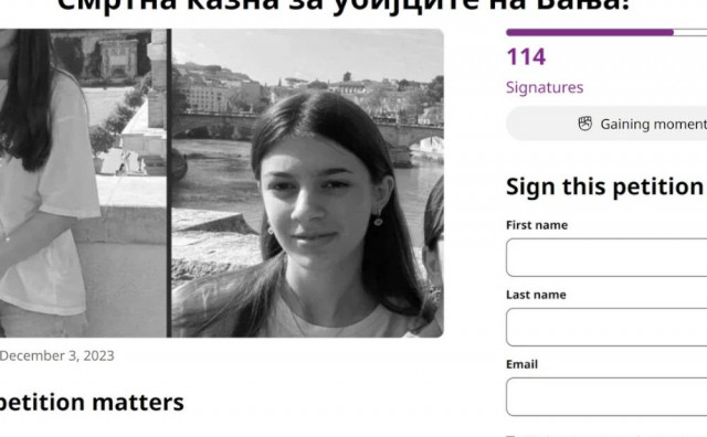 PETICIJA ZA SMRTNU KAZNU Makedonci traže najteže sankcije za ubojice djevojčice Vanje
