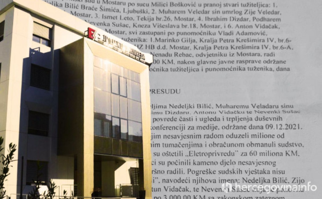MARKIĆEVA 'EKSPERTIZA' Vještaci dobili prvostupanjsku presudu protiv Elektroprivrede HZ HB i bivšeg direktora