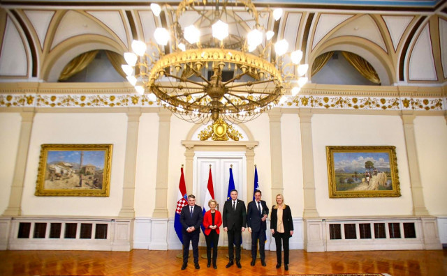 EUROPSKI SUSRET Von der Leyen i nizozemski premijer Rutte stigli u Predsjedništvo BiH. Plenković otkazao dolazak