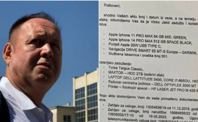 NAKON ŠTO JE SMIJENJEN Vinko Jakić nikad nije vratio dva službena iPhonea i laptop, prijavljen Tužiteljstvu i FUP-u
