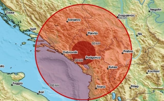 U BLIZINI PODGORICE Potres pogodio Crnu Goru