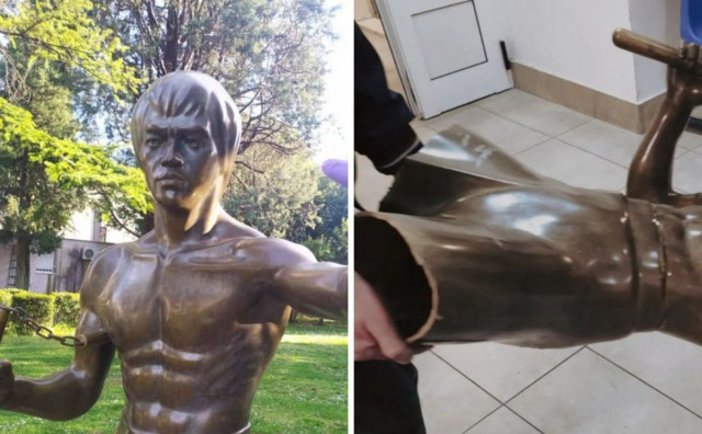 MOSTARAC OSUMNJČEN ZA KRAĐU KIPA Krim policija privela 46-godišnjaka zbog krađe statue Bruce Lee iz parka Zrinjevac