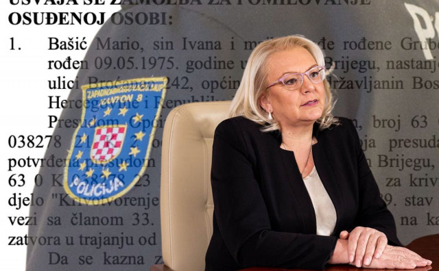 STRANKA TE 'MILUJE' Lidija Bradara pomilovala osuđenog inspektora MUP-a ŽZH Marija Bašića