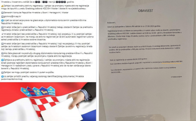 GONG Mostarski HDZ birače za izbore u Hrvatskoj registrirao u svojim prostorijama