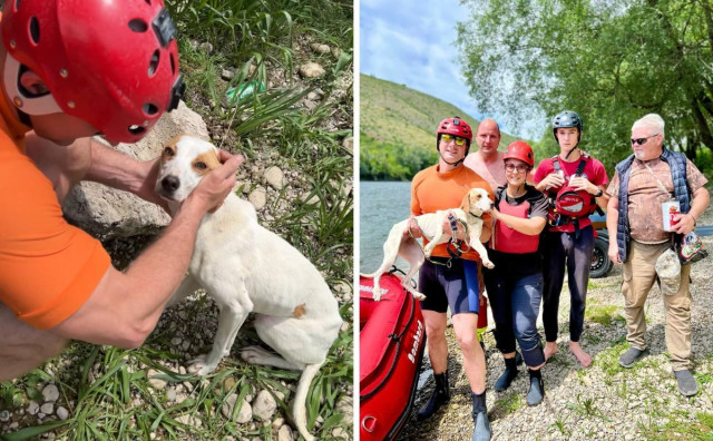 NAJLJEPŠA PRIČA DANA Hrabri pripadnici ISS Mostar spasili psa sa nepristupačnog dijela Bunskih kanala