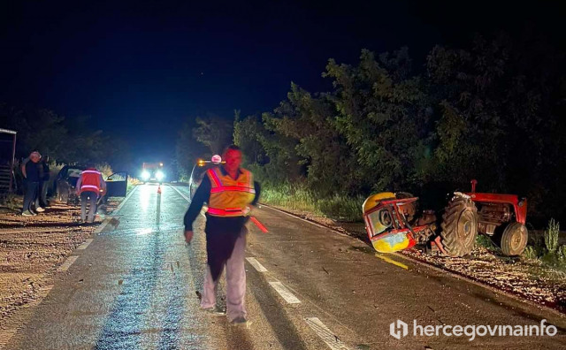 ČAPLJINA U sudaru traktora i osobnog automobila jedna osoba zadobila teže tjelesne ozljede