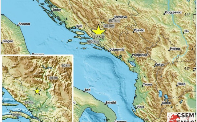 EPICENTAR KOD ŠIROKOG BRIJEGA Hercegovina osjetila podrhtavanje tla od 3,2 stupnja po Richteru