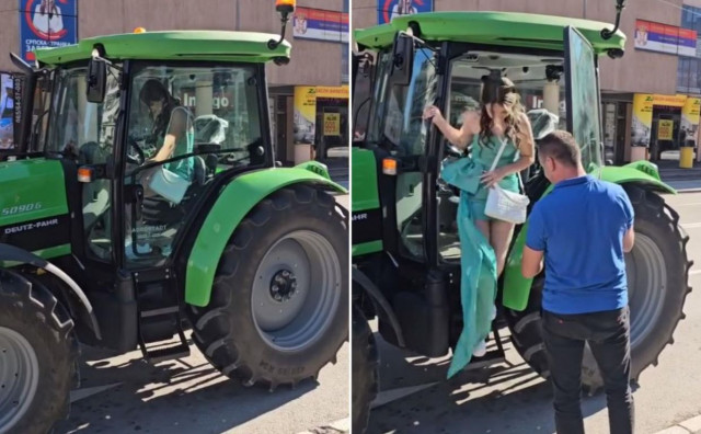 POTEZ KOJI JE SVE ODUŠEVIO Otac kćerku traktorom dovezao na maturu