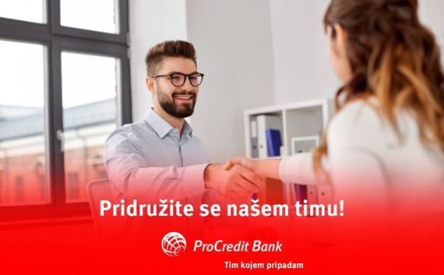 ProCredit banka zapošljava u Mostaru dva člana/članice tima u radni odnos
