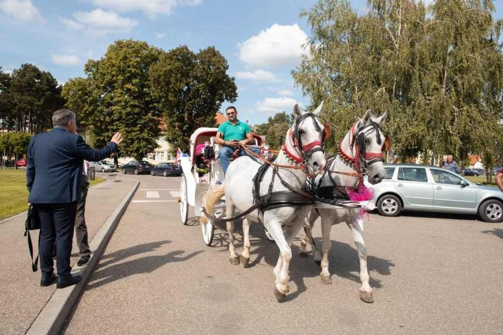 Tata po mamu i bebu došao bijelom kočijom
