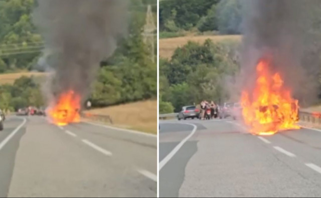 Na putu Mostar - Sarajevo izgorio automobil, od njega nije ostalo ništa