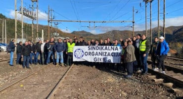 Prosvjed radnika Željeznica FBH u Jablanici