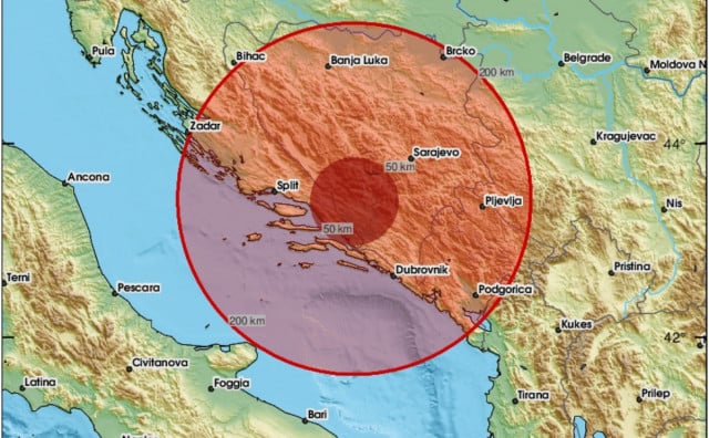 OPET SE TRESE Dva potresa magnitude 3.5 i 3.1 potresli Hercegovinu