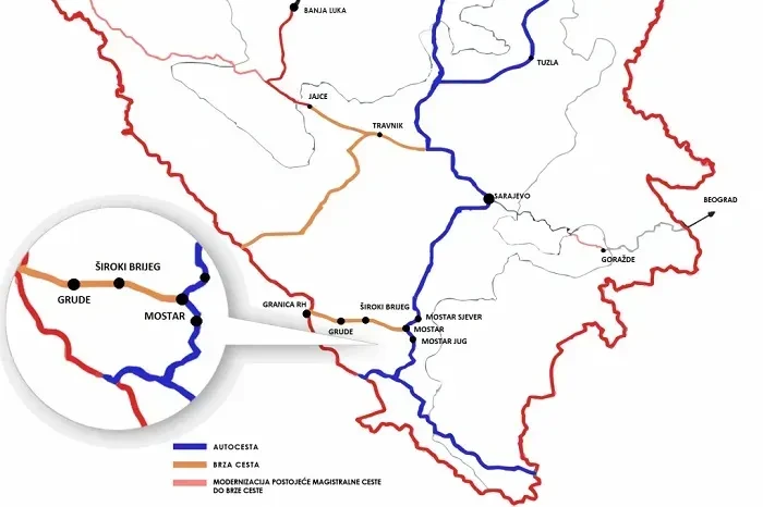 Brza cesta Mostar, Široki Brijeg do Hrvatske